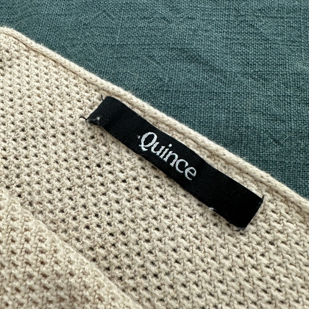 Quince Heather Oatmeal Lightweight Cotton Cashmere Nursing Shawl - Picture 7 of 9